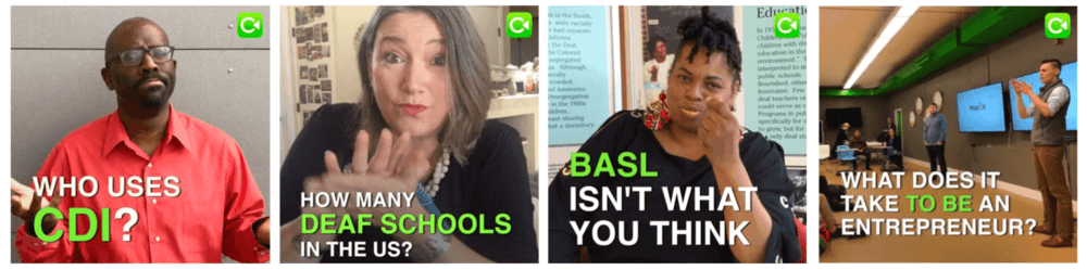 A panel showing people signing