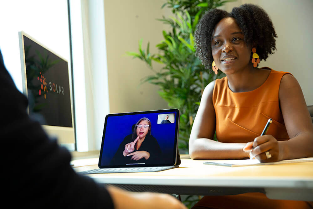 A conversation going on.