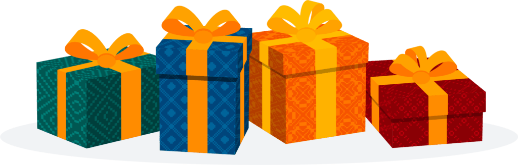 Gift boxes surrounded together